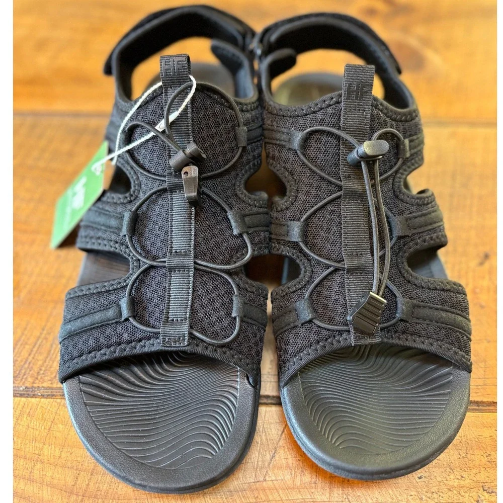 NEW Hike Footwear Mens Black Velcro Closure Summer Outdoor Sandals Size 12